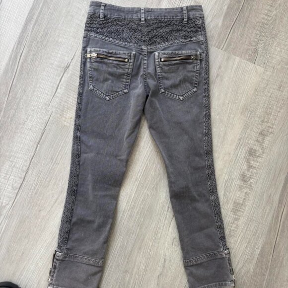 Isabel Marant Etoile Grey Moto Jeans - Picture 3 of 7